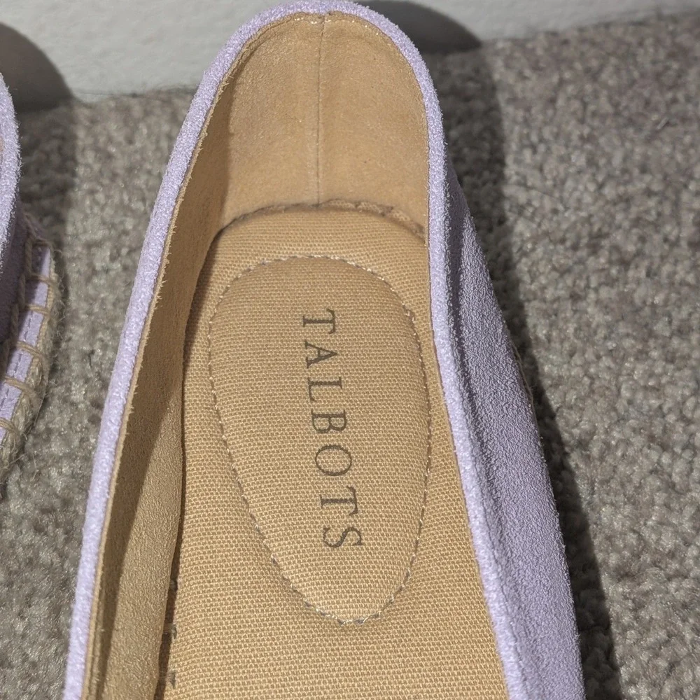 Talbots Womens‎ Lavender Purple Suede Leather Espadrille Flats Shoes Size 7 NWOT